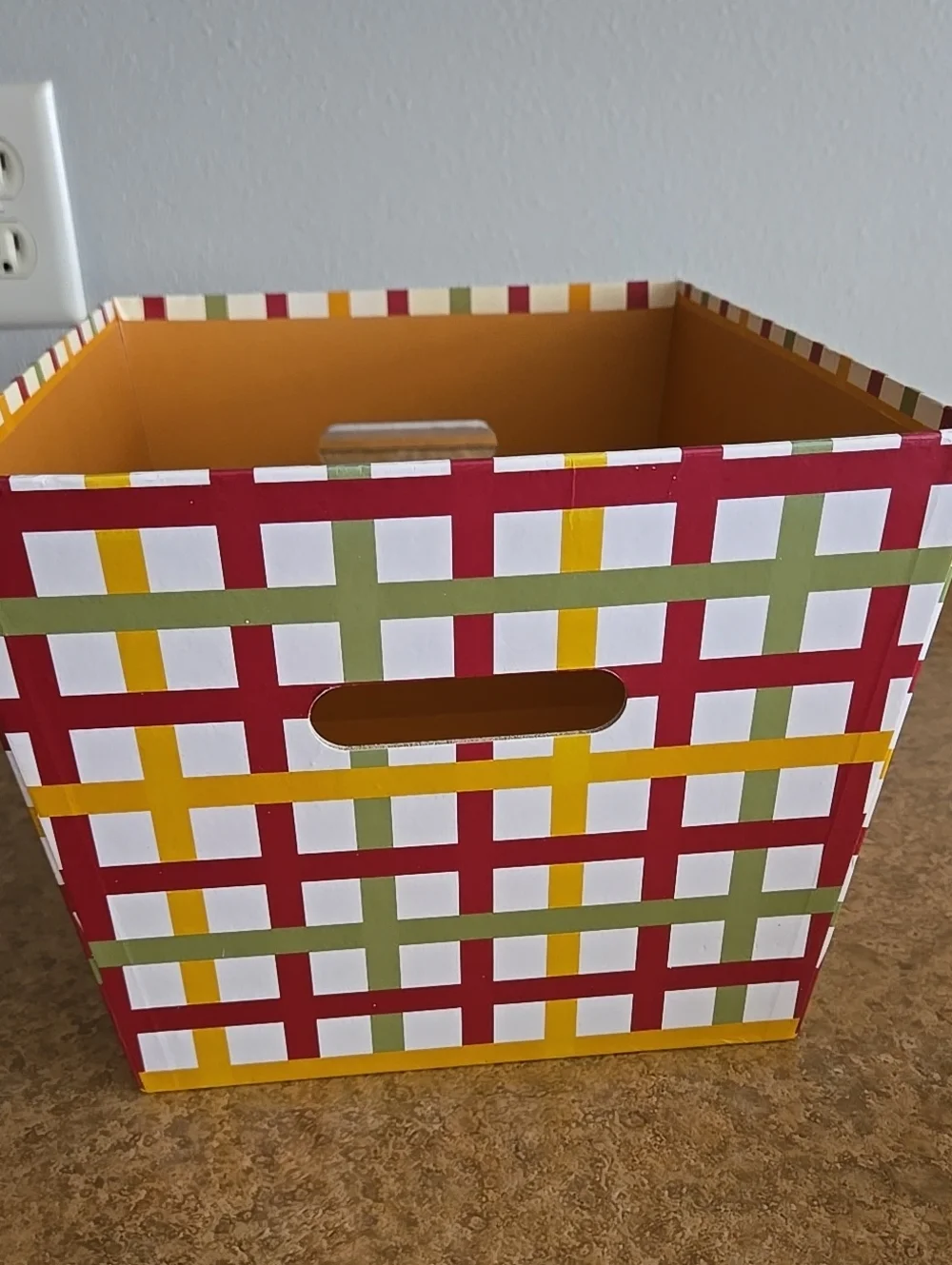 Decorative Plaid Storage Bin in Multi-Color